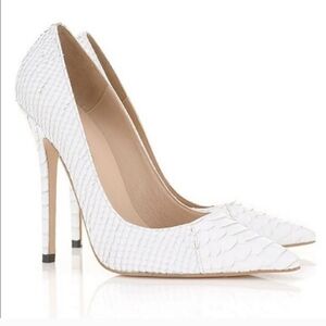 NWT House of CB London 5" Python Pointy Toe Pumps in White Sz. 41 / 9
